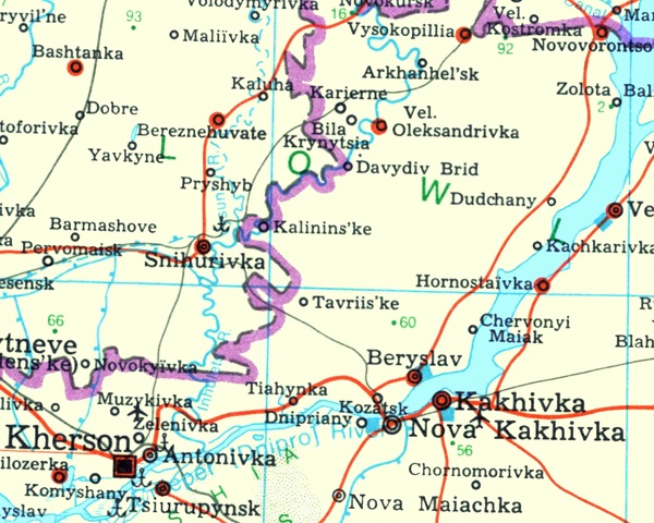 Image - Map of the Beryslav raion, Kherson oblast.